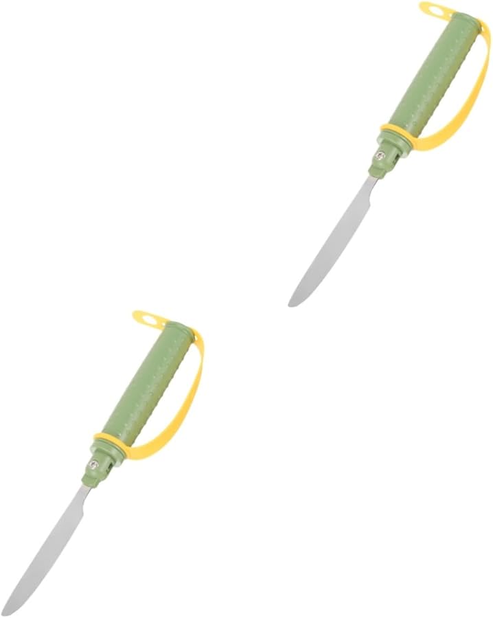 2Pcs Ergonomic Food Serving Scooper Spoon for Hand Spasms Weak Grip First Stage Cutter - Image 1